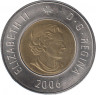 Монета. Канада. 2 доллара 2006 год. Дата снизу. ав.