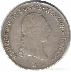 Монета. Австрстрийская империя. 1/4 кронен талера 1789 год. Монетный двор B.