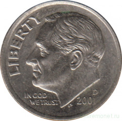 Монета. США. 10 центов 2001 год. Монетный двор D. 