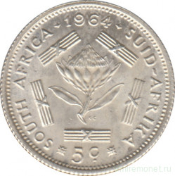 Монета. Южно-Африканская республика (ЮАР). 5 центов 1964 год.