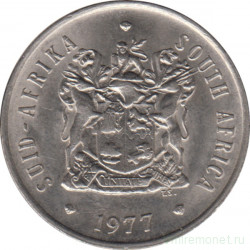 Монета. Южно-Африканская республика (ЮАР). 20 центов 1977 год.
