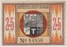 Бона. Нотгельд. Германия. Общество города Штайнфельд. 25 пфеннигов 1920 год. Вариант 1262.4.1. рев.