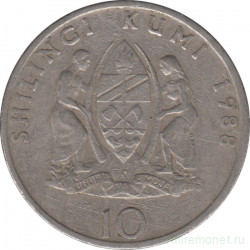 Монета. Танзания. 10 шиллингов 1988 год.