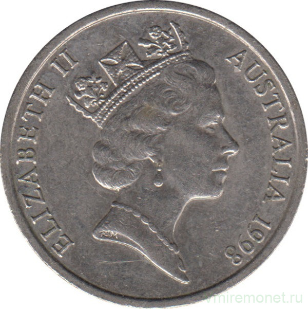 Монета. Австралия. 10 центов 1998 год.