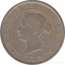 Монета. Ямайка. 1 пенни 1869 год.