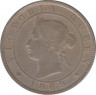 Монета. Ямайка. 1 пенни 1869 год. ав.