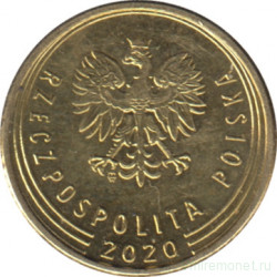 Монета. Польша. 1 грош 2020 год.