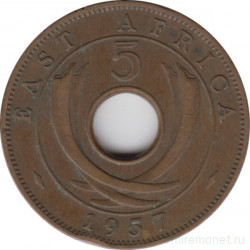Монета. Британская Восточная Африка. 5 центов 1957 год. (H)