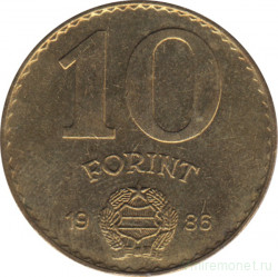 Монета. Венгрия. 10 форинтов 1986 год.
