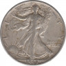Монета. США. 50 центов 1945 год. Шагающая свобода. Монетный двор - S. ав.