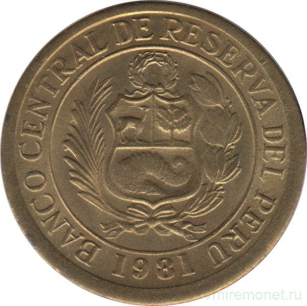 Монета. Перу. 5 солей 1981 год.