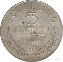 Монета. Австрия. 5 шиллингов 1961 год.