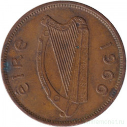 Монета. Ирландия. 1/2 пенни 1966 год.