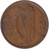 Монета. Ирландия. 1/2 пенни 1966 год.