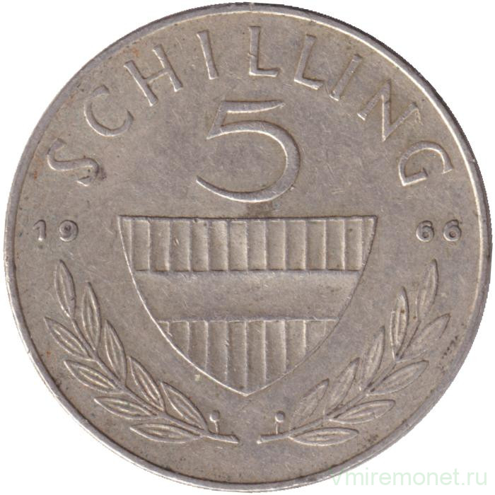 Монета. Австрия. 5 шиллингов 1966 год.