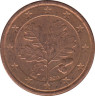 Монета. Германия. 1 цент 2011 год. (F). ав.