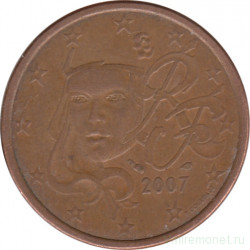 Монета. Франция. 5 центов 2007 год.