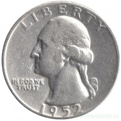 Монета. США. 25 центов 1952 год. Монетный двор D.