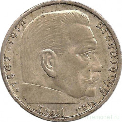 Монета. Германия. Третий Рейх. 2 рейхсмарки 1939 год. Монетный двор - Вена (B).