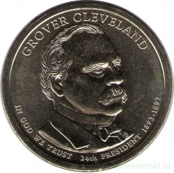 Монета. США. 1 доллар 2012 год. Президент США № 24, Гровер Кливленд. Монетный двор D.