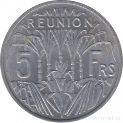 Монета. Реюньон. 5 франков 1955 год.