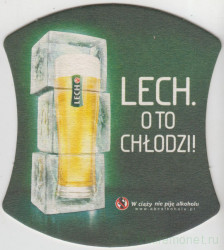 Подставка. Пиво  "Lech". Лешек подает прохладительные напитки. Польша.
