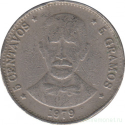 Монета. Доминиканская республика. 5 сентаво 1979 год.