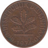 Монета. ФРГ. 1 пфенниг 1974 год. Монетный двор - Штутгарт (F). ав.