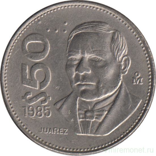 Монета. Мексика. 50 песо 1985 год.