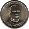 Аверс.Монета. США. 1 доллар 2013 год. Президент США № 25, Уильям Мак-Кинли. Монетный двор D.