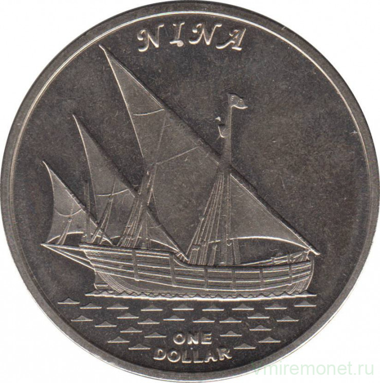 Монета. Острова Гилберта (Кирибати). 1 доллар 2014 год. "Нинья".