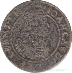Монета. Польша. Шостак (6 грошей) 1664 год. Ян Казимир Ваза II. АТ.