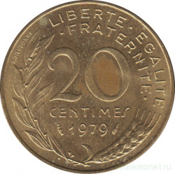 Монета. Франция. 20 сантимов 1979 год.