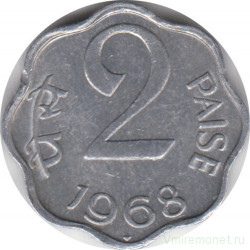 Монета. Индия. 2 пайса 1968 год.