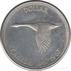Монета. Канада. 1 доллар 1967 год. 100 лет Конфедерации Канада.