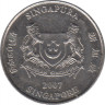 Монета. Сингапур. 20 центов 2007 год. ав.