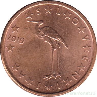 Монета. Словения. 1 цент 2019 год.