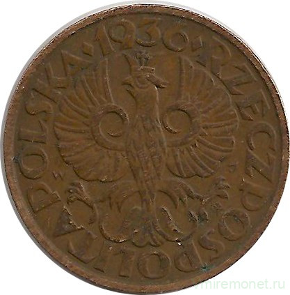 Монета. Польша. 2 гроша 1936 год.