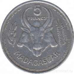 Монета. Мадагаскар. 5 франков 1953 год.