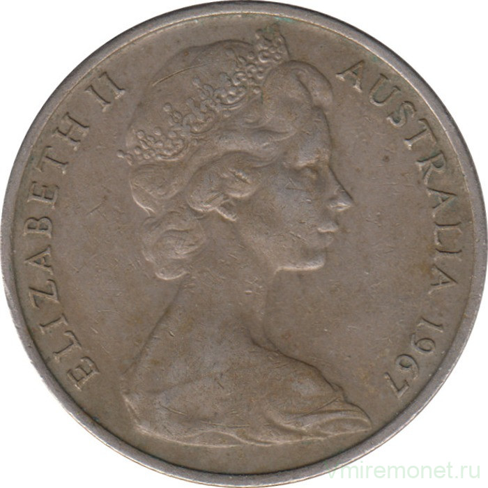 Монета. Австралия. 20 центов 1967 год.