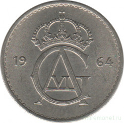 Монета. Швеция. 25 эре 1964 год.
