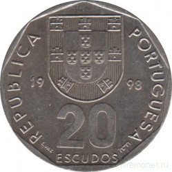 Монета. Португалия. 20 эскудо 1998 год.