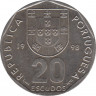 Монета. Португалия. 20 эскудо 1998 год. ав.