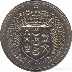 Монета. Новая Зеландия. 1 доллар 1975 год.