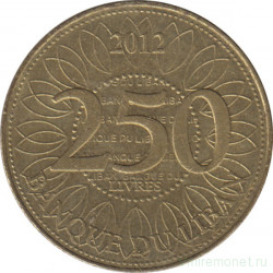 Монета. Ливан. 250 ливров 2012 год.