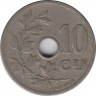 Монета. Бельгия. 10 сантимов 1906 год. BELGIE. Перечекан с 1905 года. рев.