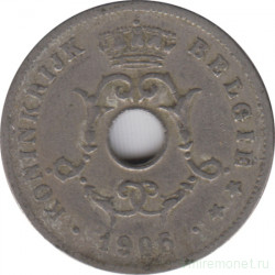 Монета. Бельгия. 10 сантимов 1906 год. BELGIE. Перечекан с 1905 года.