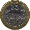 Монета. Зимбабве. 5 долларов 2002 год. рев.