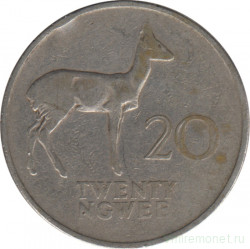 Монета. Замбия. 20 нгве 1988 год.