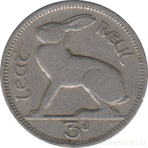 Монета. Ирландия. 3 пенса 1949 год. 